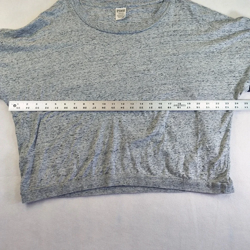 Victoria's Secret PINK Gray Long Sleeve Logo Mesh‎ Sleeve Athletic Top L